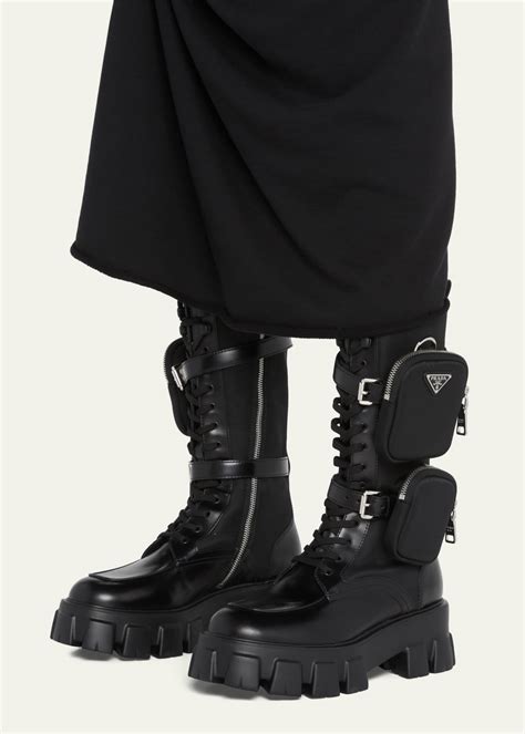 prada stringate monolith|prada monolith combat boots.